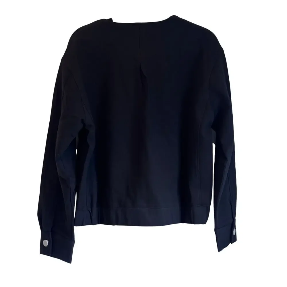 Spanx Women's Ponte Bomber Jacket Long Sleeve Classic Black Size XL NWT
